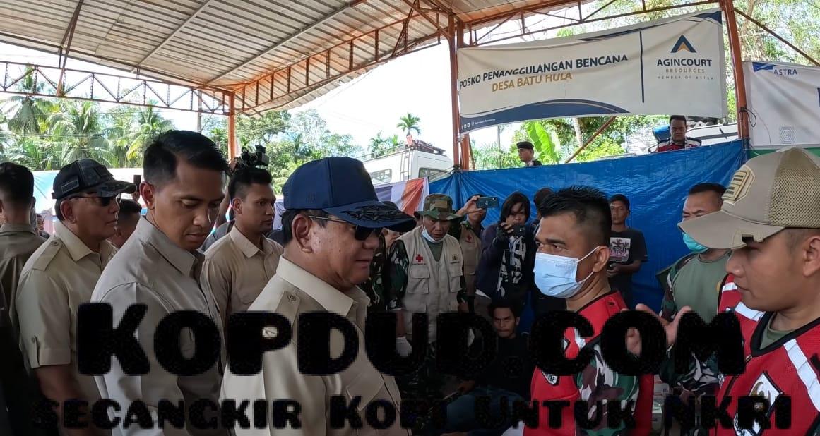 Siang Jelang Tahun Baru, Prabowo Cek Langsung Posko Kesehatan Warga di Batang Toru, Pastikan Layanan