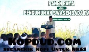 Di Tengah Panen Raya, Prabowo Tegaskan Indonesia Mandiri Pangan 2025