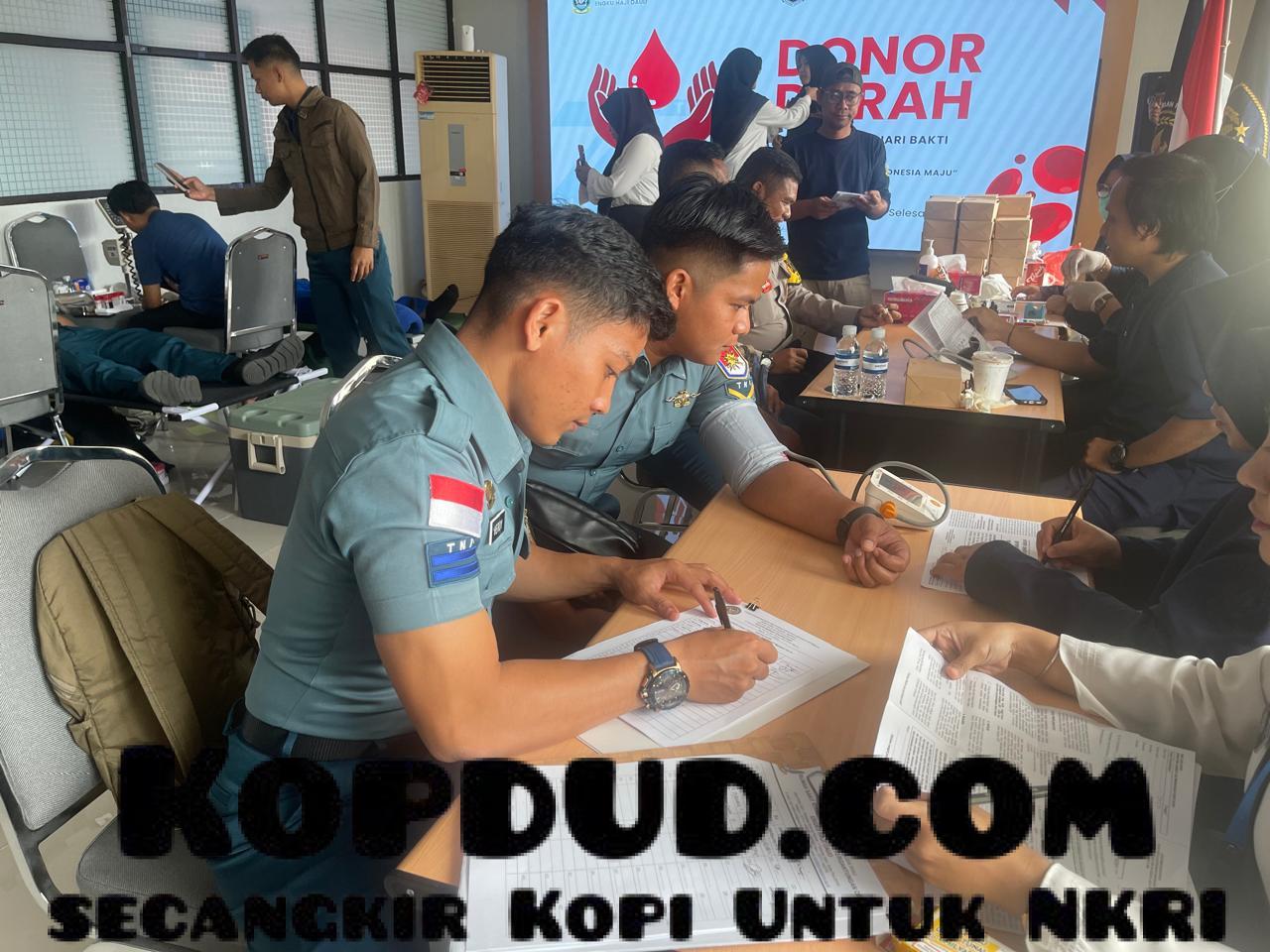 Prajurit Lanal Bintan Donorkan DarahUntuk Kemanusiaan, Tunjukkan Sinergi dan Kepedulian Sosial Yang Nyata