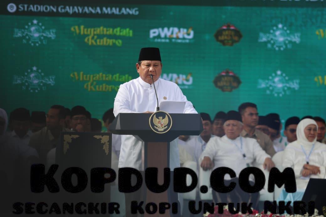 Di Hadapan Warga NU, Prabowo: Saya Tidak Akan Mundur Setapak Pun Berantas Korupsi