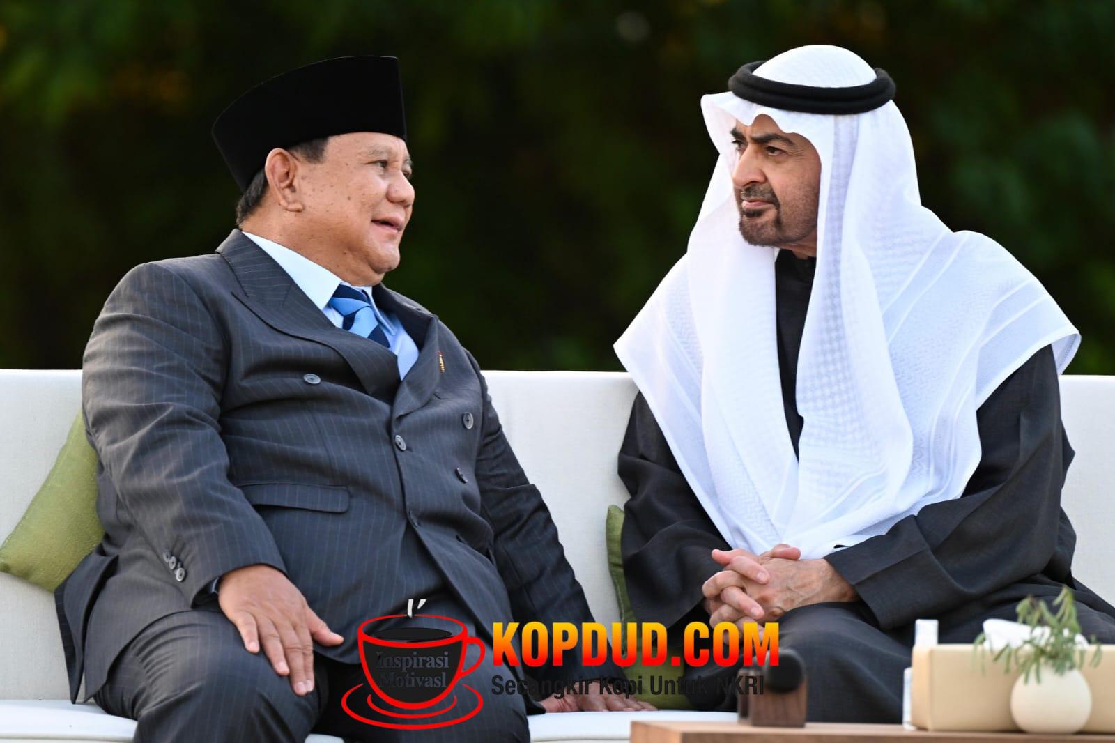 Prabowo Temui Presiden MBZ Bahas Penguatan Investasi Saat Lawatan ke UEA