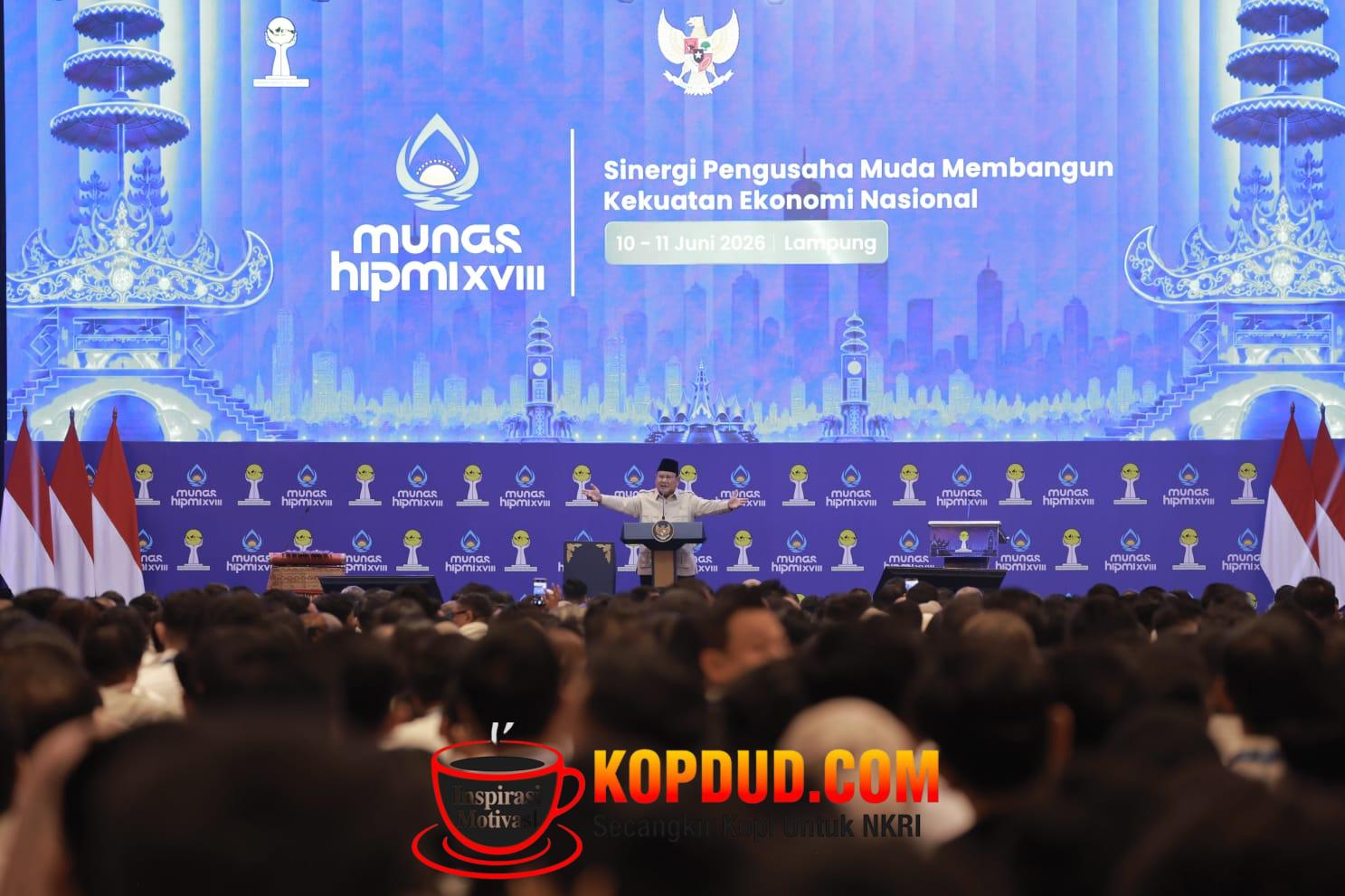 Tak Ada Pertumbuhan Ekonomi Tanpa Nasionalisme, Kata Prabowo di Munas HIPMI