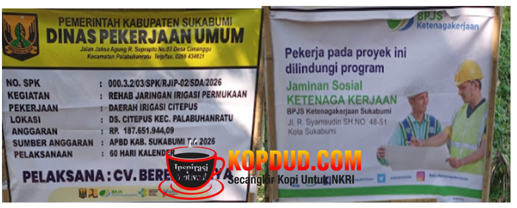Dinas PU Sukabumi Rehabilitasi Jaringan Irigasi Citepus, Perkuat Ketahanan Pangan Petani Jadi Berkah Mubarokah