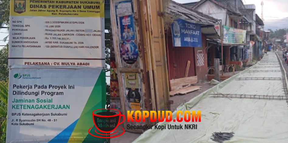 Sukabumi Mubarokah, Dinas PU Sukabumi Rekonstruksi Jalan Caringin–Cidahu, Dorong Konektivitas dan Ekonomi Warga