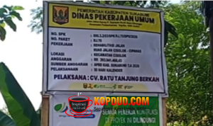 Sukabumi Mubarokah, Perbaikan Jalan Menuju Wisata Geyser Cisolok Oleh Dinas PU Sukabumi
