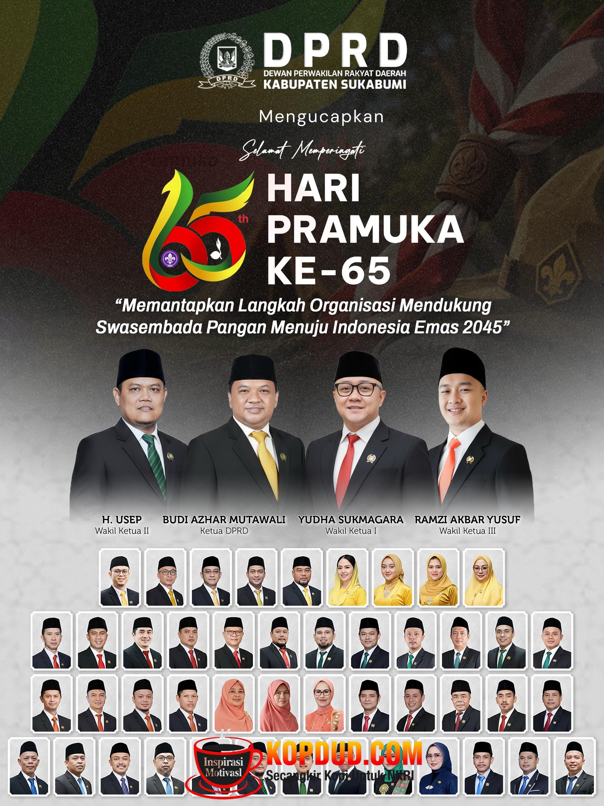 DPRD Kabupaten Sukabumi Semangat Pramuka Menuju Indonesia Emas 2045