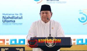 Di Muktamar NU Jombang, Prabowo Komitmen Sempurnakan Makan Bergizi Gratis