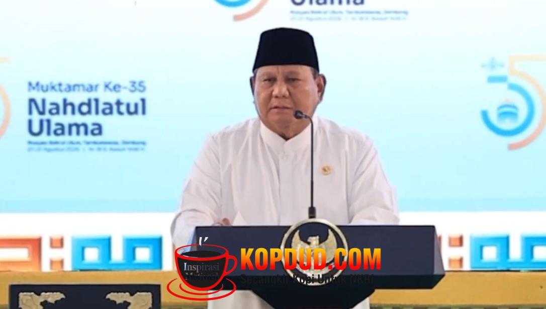 Prabowo di Muktamar NU Kita Hidup di Gugusan Pulau yang Sangat Makmur