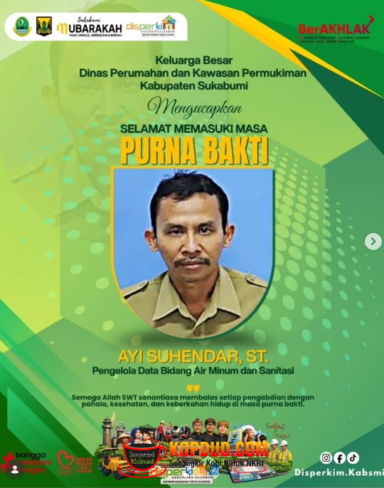 Sukabumi Mubarokah Jejak Pengabdian Ayi Suhendar, Disperkim Sukabumi Apresia dan Terima Kasih atas Dedikasi, Loyalitas, serta Pengabdiannya