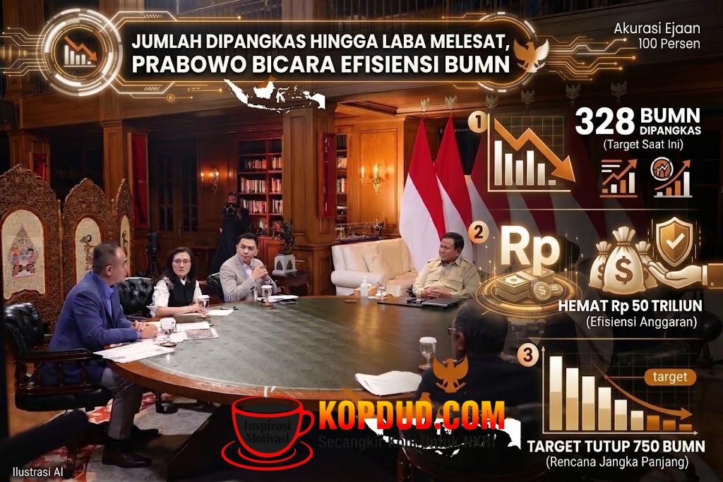 Jumlah Dipangkas hingga Laba Melesat, Prabowo Bicara Efisiensi BUMN