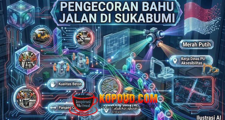 Bahu Jalan Parungkuda-Bojongpari di Sukabumi Dibeton